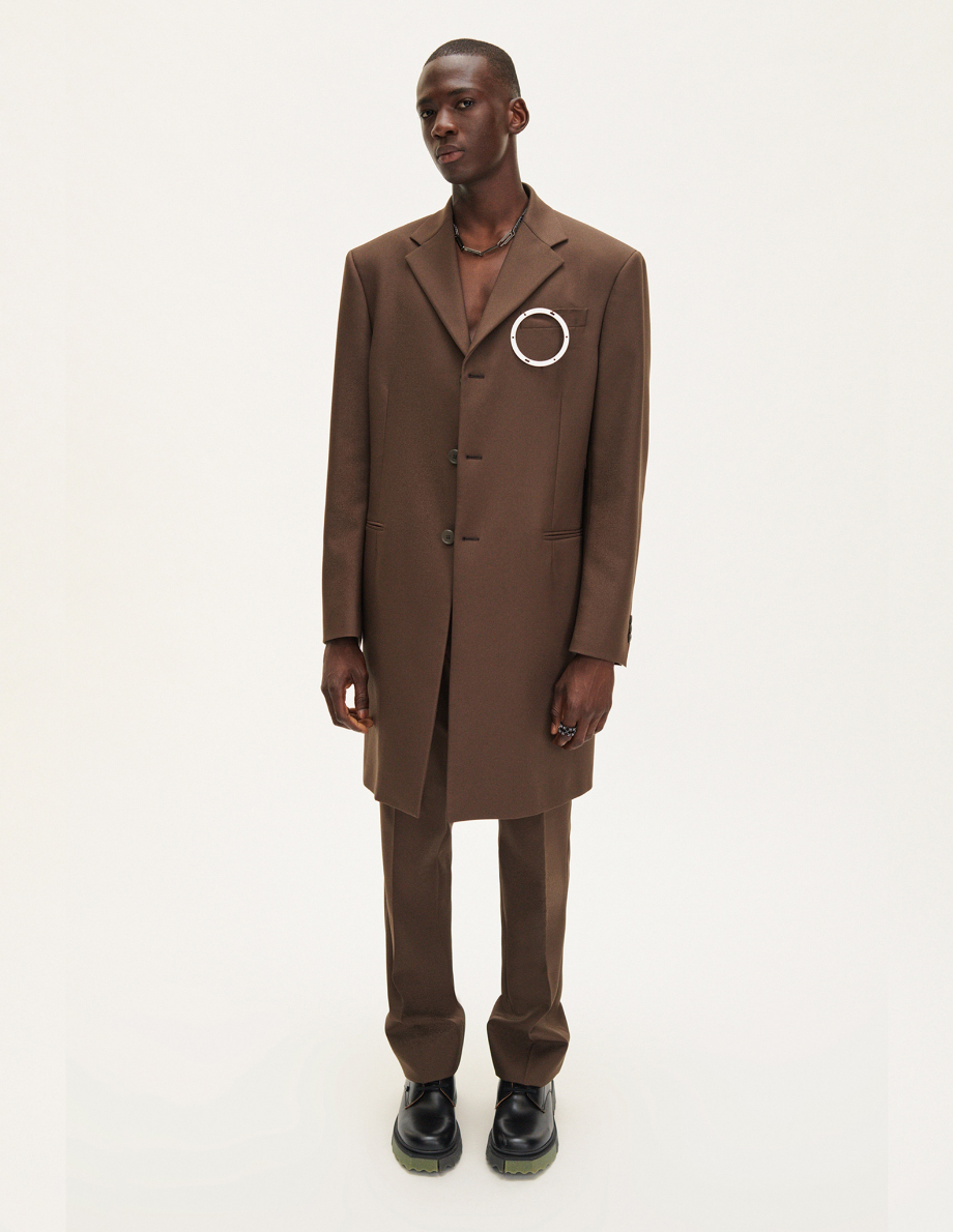 Manteau off discount white homme